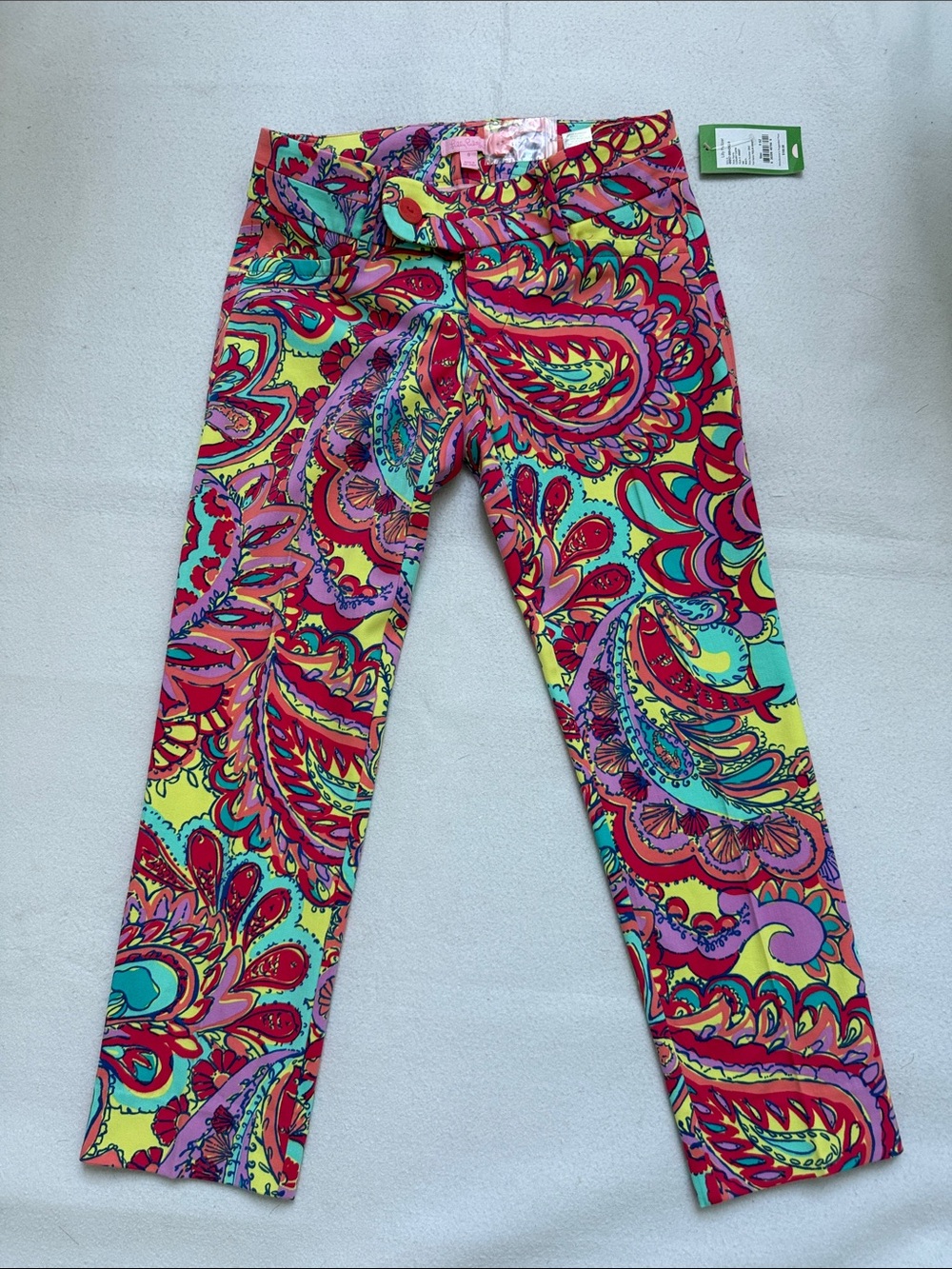 Lilly Pulitzer Luxury Capri feelin groovy Paisley Print crop pants 0
